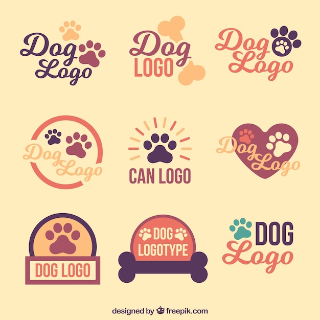 Collection de logos de chien vintage