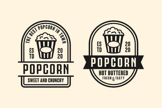 Collection de logos de conception de pop-corn
