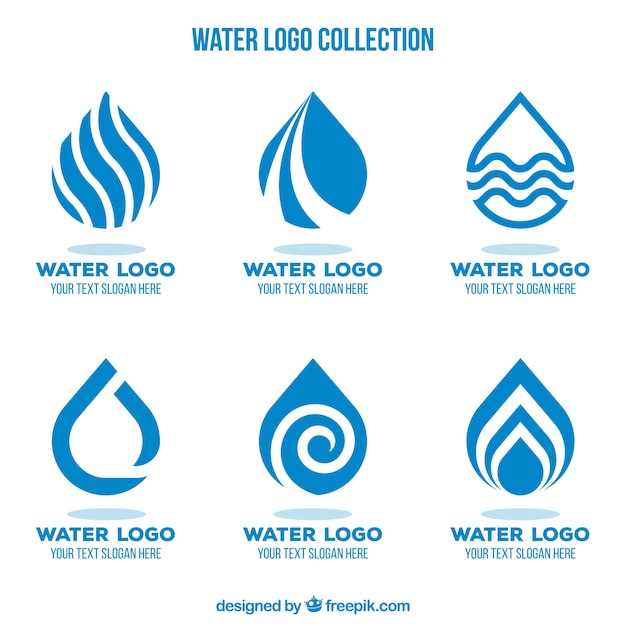 Vecteur collection de logos de l'eau pour les entreprises dans un style plat