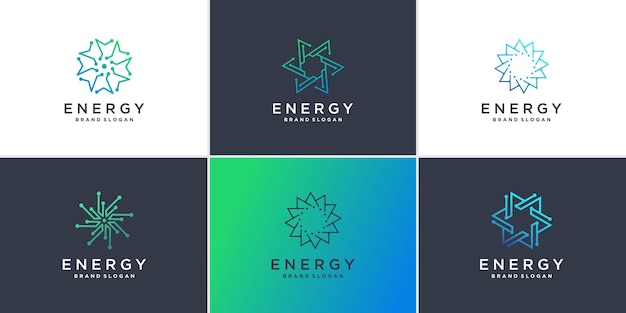 Collection De Logos énergétiques Avec Concept D'étoile D'art En Ligne