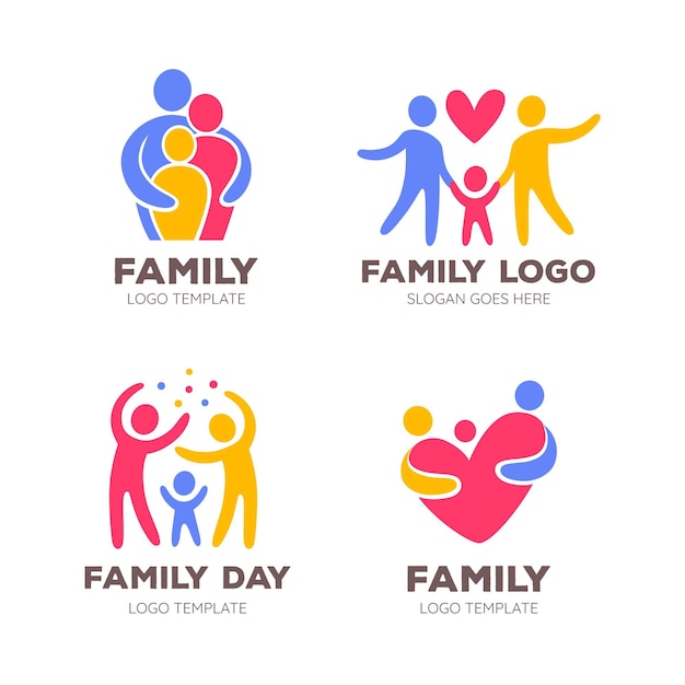 Vecteur collection de logos de famille