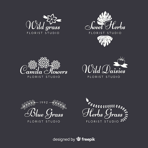 Collection De Logos De Fleuriste De Mariage