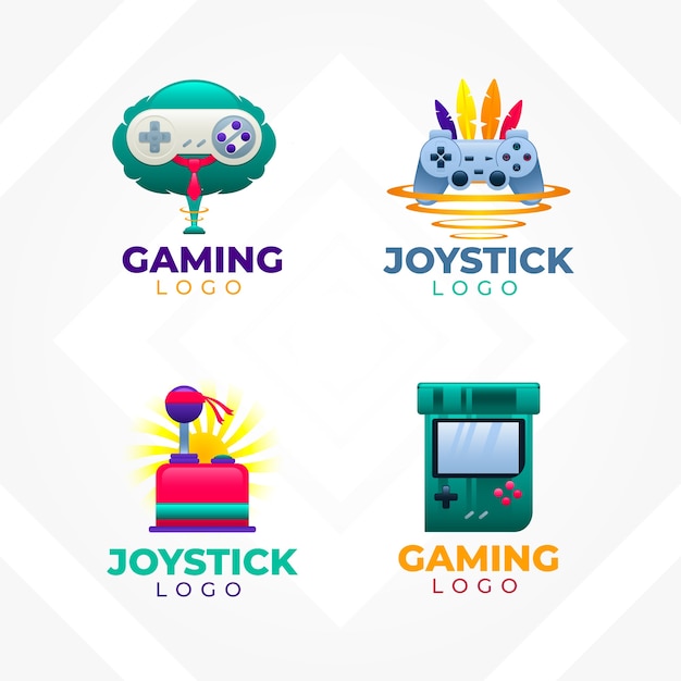 Collection De Logos De Jeux Vidéo Pour Les Entreprises En Style Dégradé