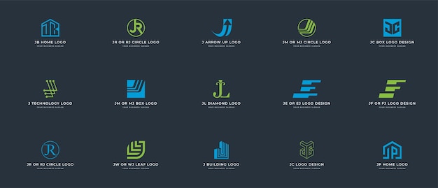 Une Collection De Logos Avec La Lettre Initiale J