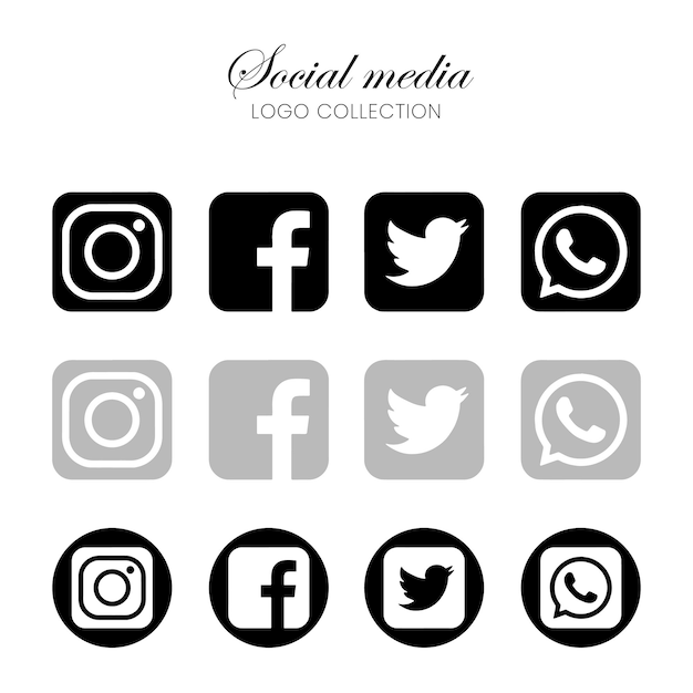 Collection de logos de médias sociaux populaires