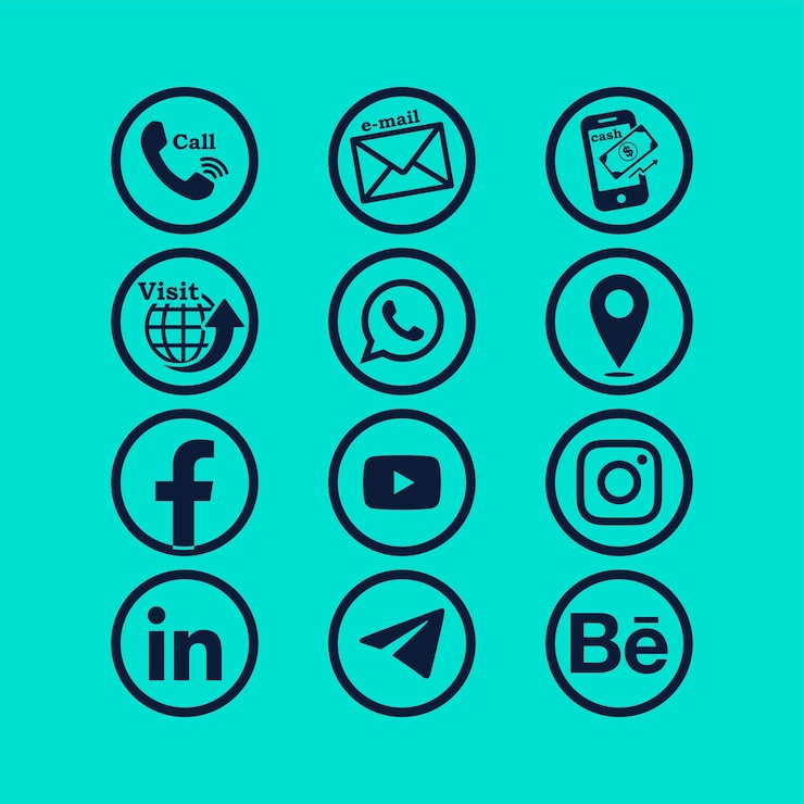 Vecteur collection de logos de médias sociaux populaires