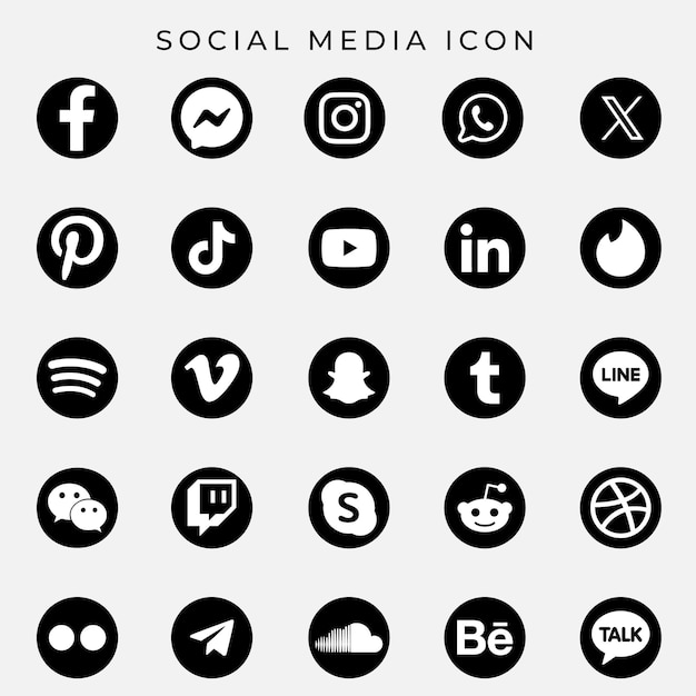 Vecteur la collection de logos des médias sociaux