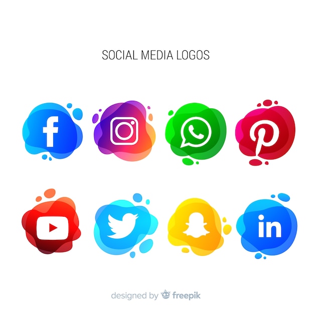 Vecteur collection de logos de médias sociaux