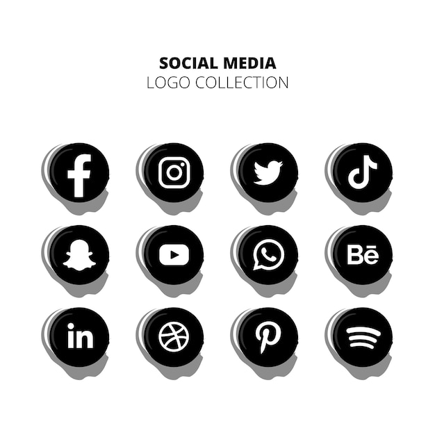 Vecteur collection de logos de médias sociaux