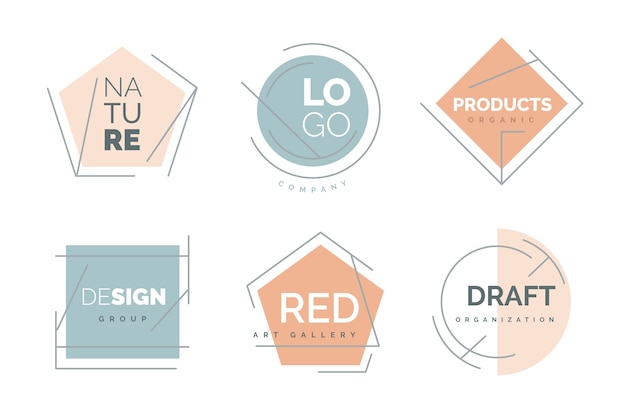 Collection de logos minimale avec des couleurs pastel