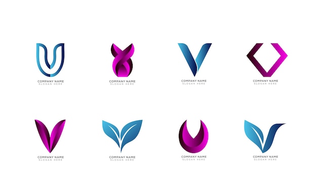 Vecteur collection de logos minimalistes modernes