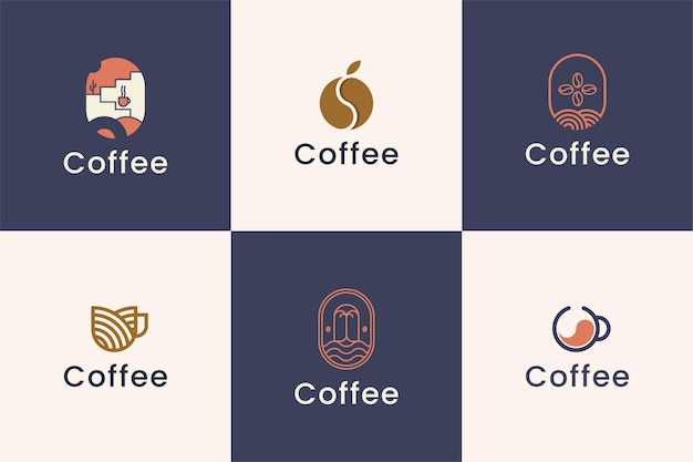 Collection de logos modernes de café Vecteur gratuit