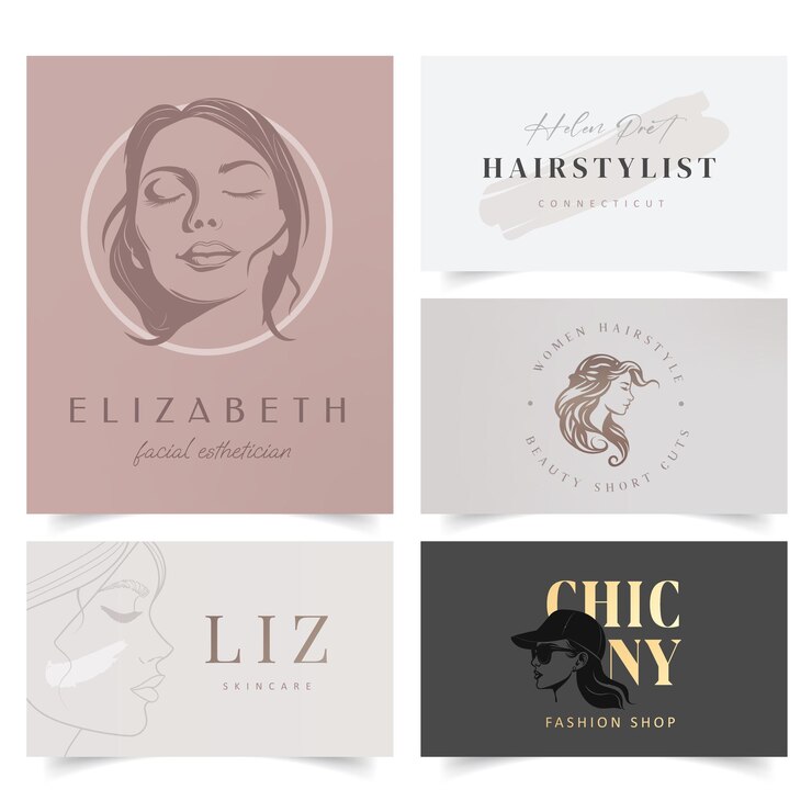 Une collection de logos modifiables pour une entreprise de beauté et de mode féminine