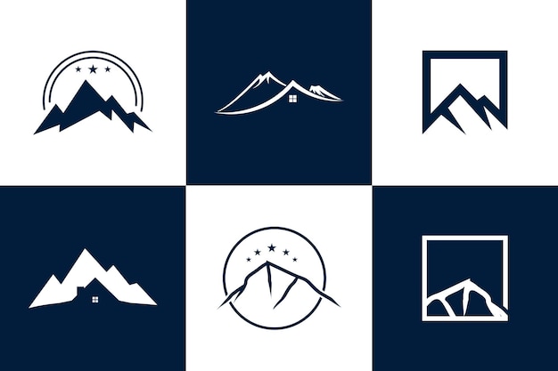 Collection de logos de montagne avec une idée unique