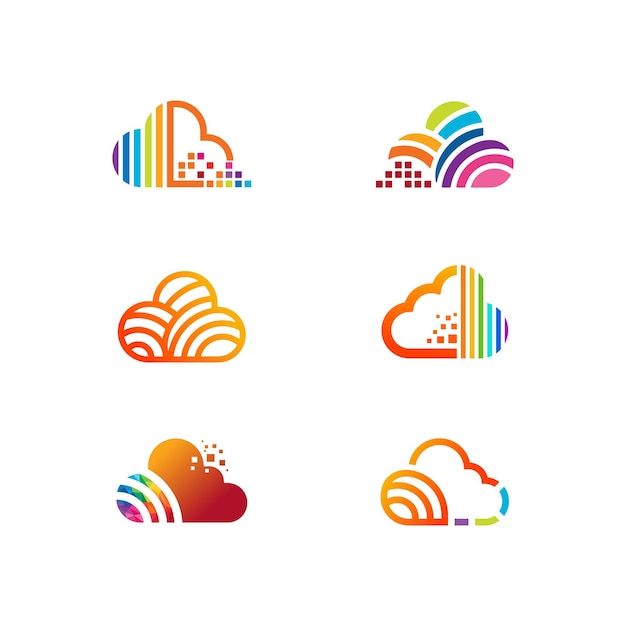 Collection De Logos De Nuages Colorés