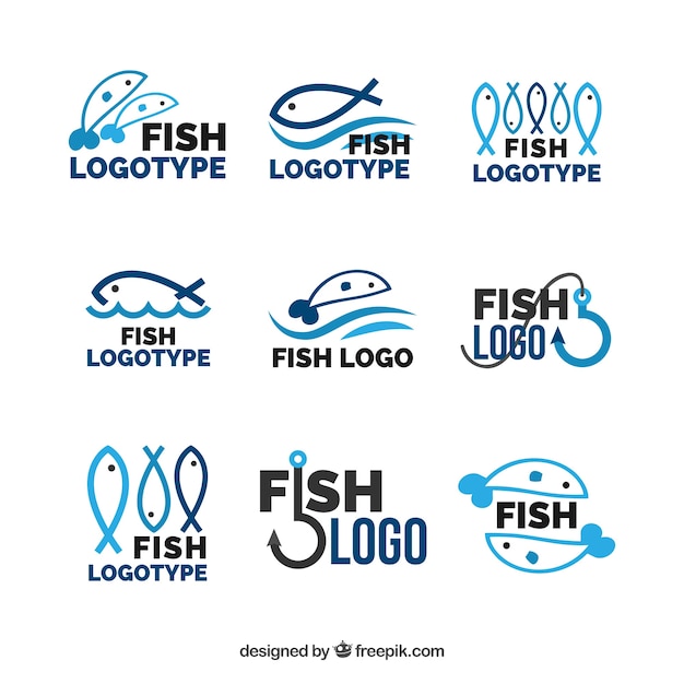 Collection De Logos De Poissons Pour L'image De Marque Des Entreprises