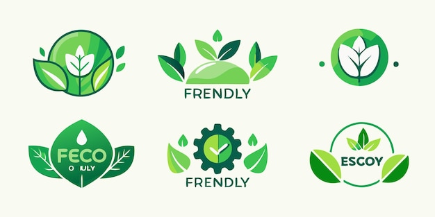 une collection de logos pour différentes entreprises, y compris le vert et le vert