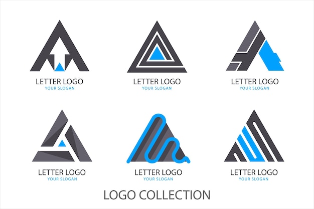 une collection de logos pour la lettre quot collection quot en bleu et gris