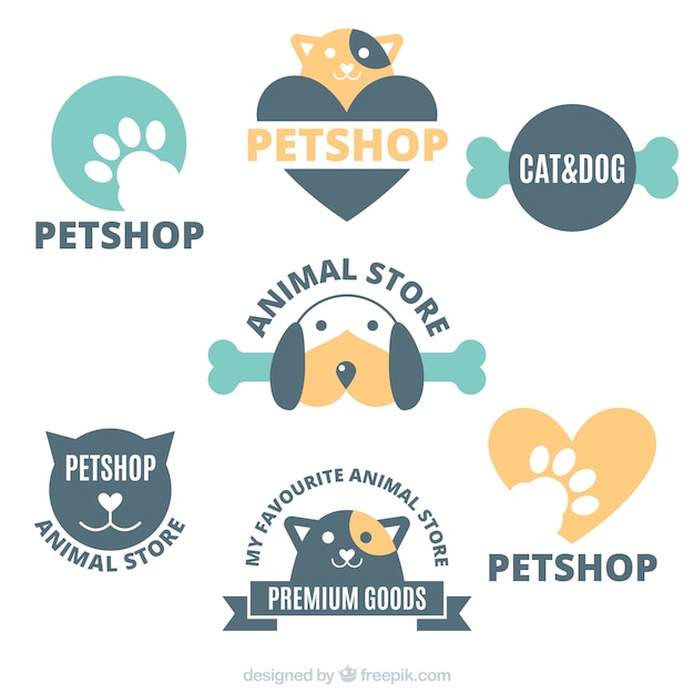 Collection de logos pour un magasin pour animaux de compagnie