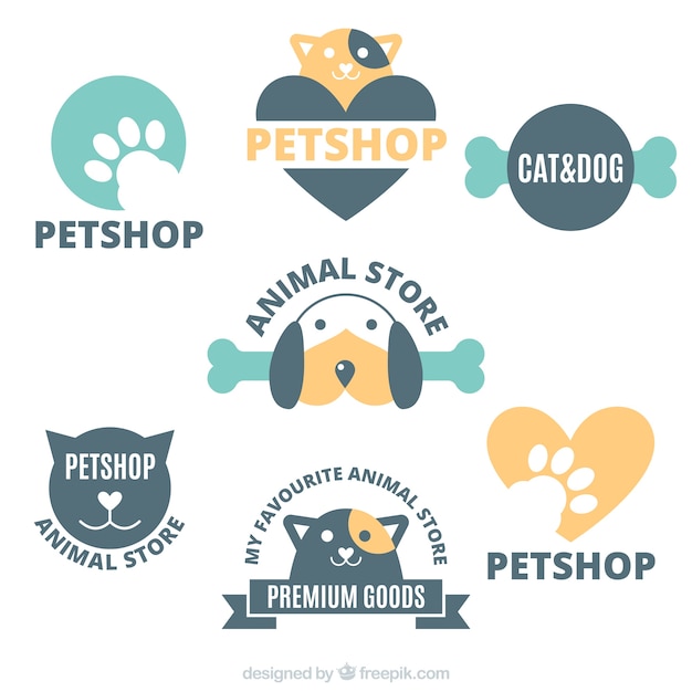 Vecteur collection de logos pour un magasin pour animaux de compagnie