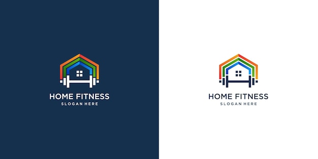 Collection De Logos Pour La Maison De Remise En Forme Avec Un Design De Couleur Dégradé