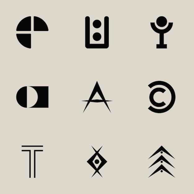 Collection De Logos. Silhouettes D'icônes. Vecteur