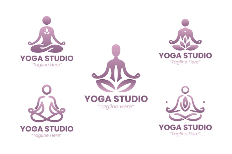 Vecteur la collection de logos des studios de yoga