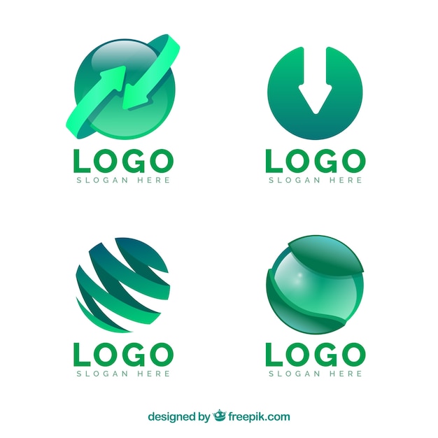 Collection De Logos Verts Abstraits