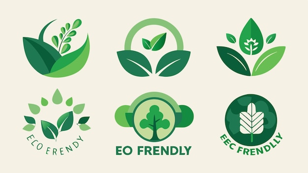 une collection de logos verts et verts pour l'écologie