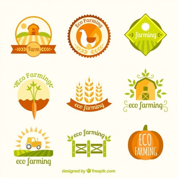 Vecteur collection logotype agricole