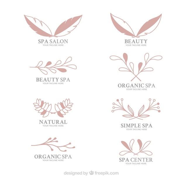 Vecteur collection de logotypes pour un salon de spa