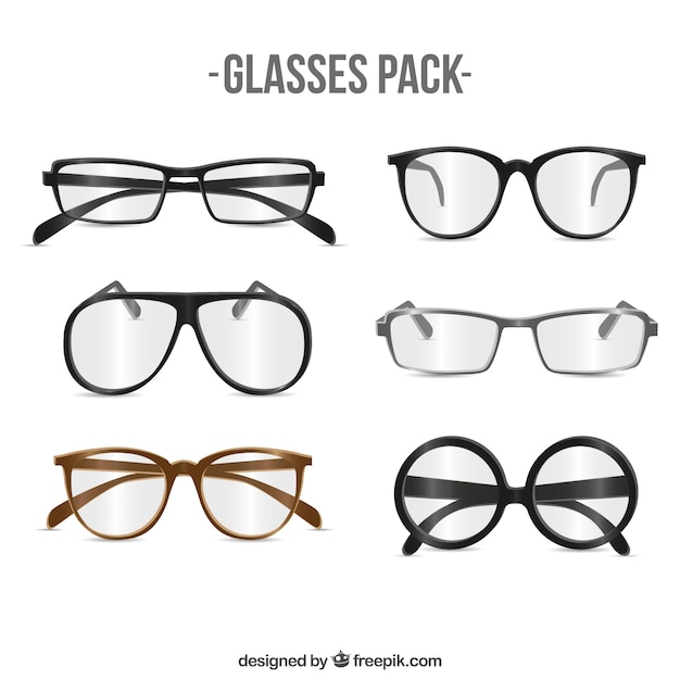 Vecteur collection de lunettes moderne