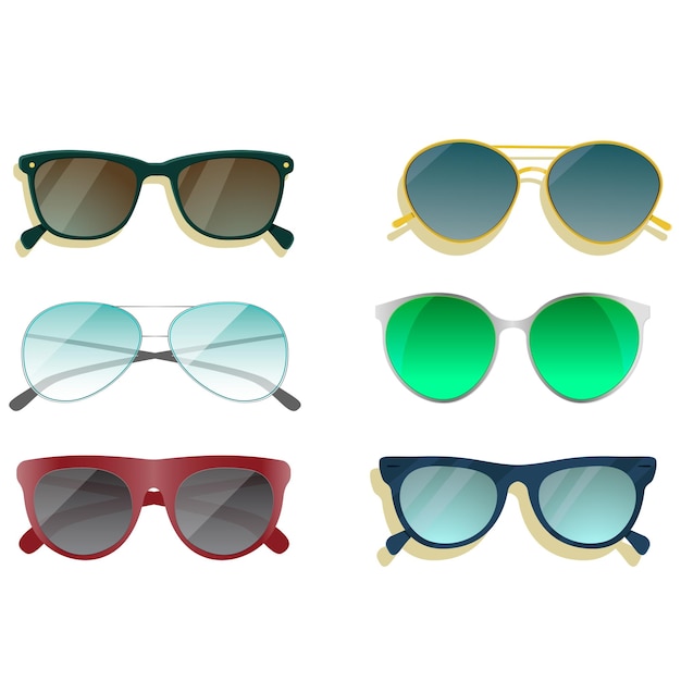 une collection de lunettes de soleil avec des lunettes de Soleil et des lunette de Soleil sur elle