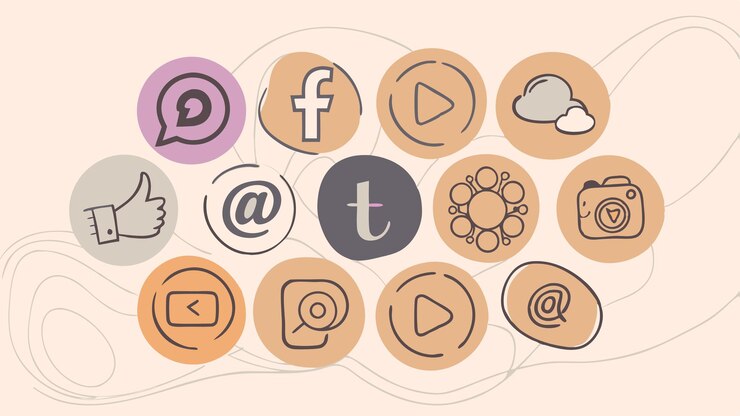 Vecteur une collection de médias sociaux, y compris le web et les webs