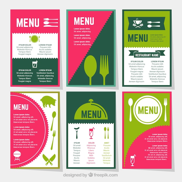 Vecteur collection de menus rétro