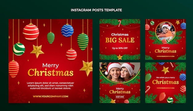 Collection De Messages Instagram De Noël Dégradé