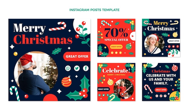 Collection De Messages Instagram De Noël Plat