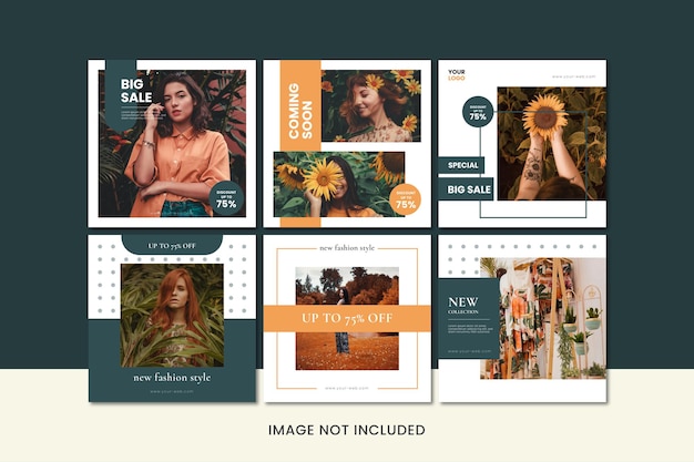 collection minimaliste de promotion post instagram pour les entreprises de mode