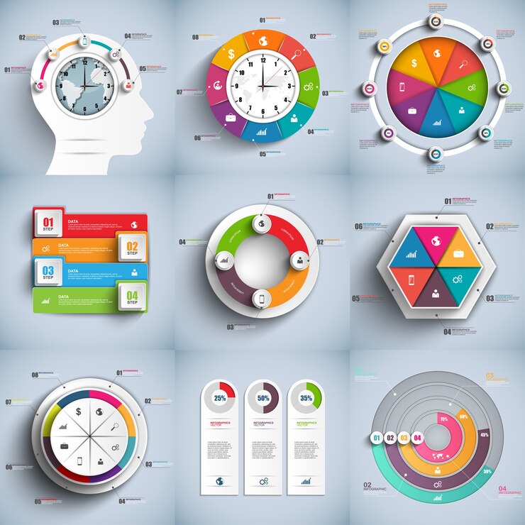 Collection de modèle de conception de vecteur infographique