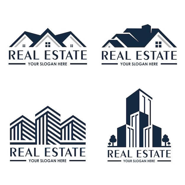 Vecteur collection de modèle de logo immobilier