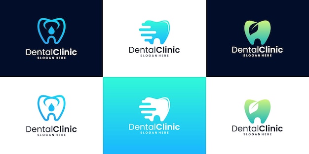 Collection De Modèle De Symbole De Logo De Dent De Concept De Logo De Clinique Dentaire