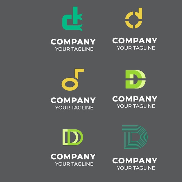 Collection de modèles de conception de logo de la lettre D de la technologie Symbole d'initiales pour le démarrage d'une entreprise Arti