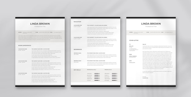 Collection de modèles de curriculum de CV minimaliste et propre