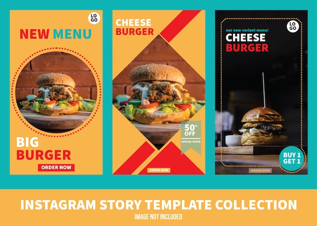 Collection De Modèles D'histoire Burger Instagram