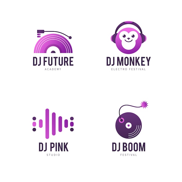 Collection de modèles de logo dégradé dj