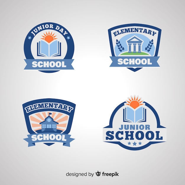 Collection De Modèles De Logo école Plate