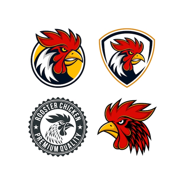 Collection De Modèles De Logo De Mascotte De Coq