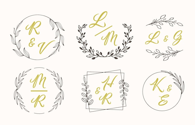 Collection de modèles de monogrammes de mariage