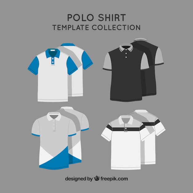 Collection De Modèles De Polo à Deux Couleurs