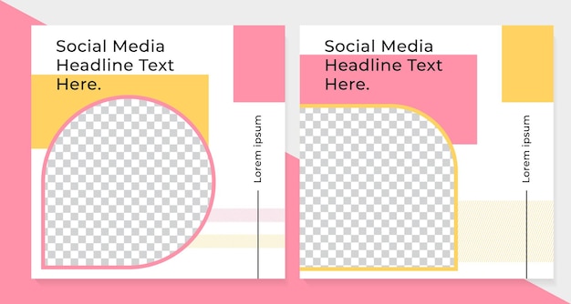 Collection De Modèles De Publication De Médias Sociaux Minimaliste Vecteur Premium
